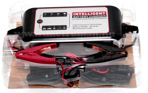 Intelligens automata akkumulátor töltő, csepptöltő és tápegység 12 V/8A Carstel 01.80.088