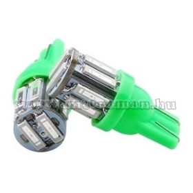 Autós LED izzó 10 db SMD LED-del, zöld, T1010SMD7014Z