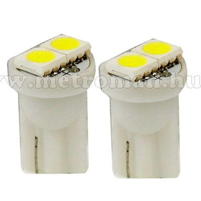 Autós LED izzó, 2 db szuperfényes SMD LED-del, T102SMD5050LED
