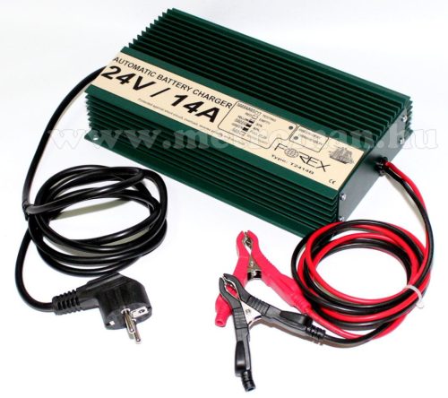 Beépíthető intelligens automata autó - Teherautó, hajó akkumulátor töltő, csepptöltő Forex T2414B