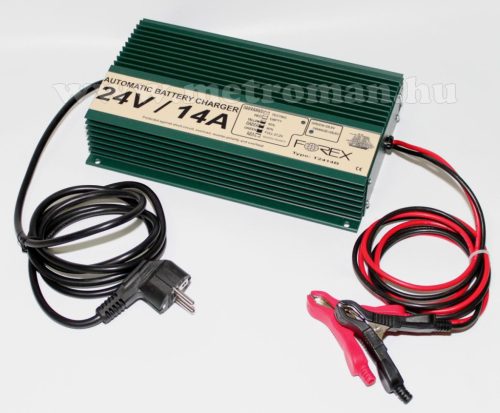 Beépíthető intelligens automata autó - Teherautó, hajó akkumulátor töltő, csepptöltő Forex T2414B