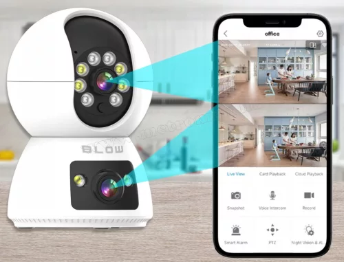 Vezeték nélküli Android iOS Wifi SD kártyás megfigyelőkamera MT266-DualCam TuyaSmart