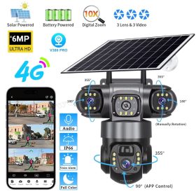   Napelemes 4G IP kamera, mobilnetes SIM kártyás kültéri biztonsági kamera MTS28-4G-EU-PTZ-SOLAR TRI-CAM V380PRO