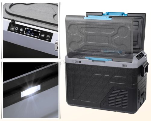 Autós kompresszoros Akkus Hűtőláda Fagyasztóláda 32L TSA6000 DC12/24V AC 230V + akku mód