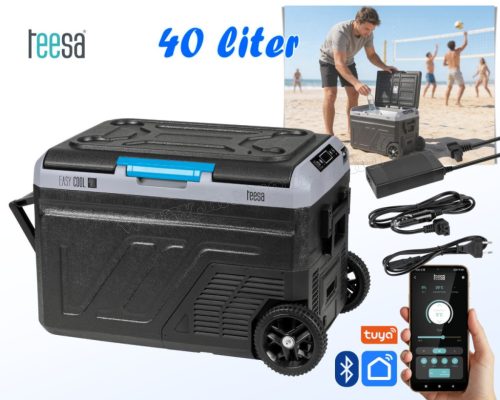 Autós kompresszoros Akkus Hűtőláda Fagyasztóláda 40L TSA6002BT DC12/24V AC 230V + akku mód