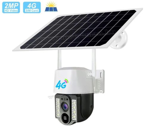 Napelemes 4G IP kamera, mobilnetes SIM kártyás kültéri biztonsági kamera MVC3-2MP-4G-PTZ-SOLAR V380PRO