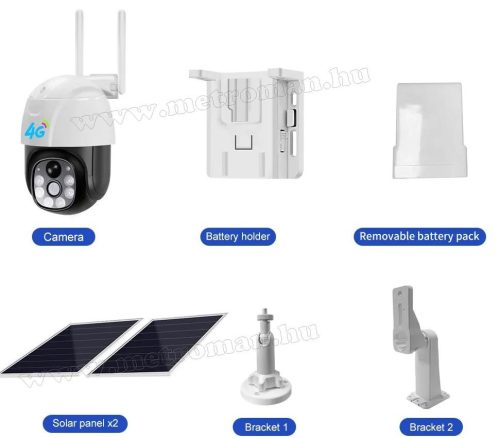 Napelemes 4G IP kamera, mobilnetes SIM kártyás kültéri biztonsági kamera MTVC8-2MP-4G-PTZ-SOLAR V380PRO