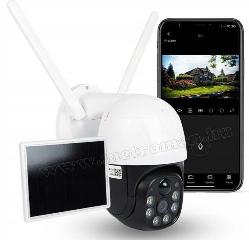 Napelemes 4G IP kamera, mobilnetes SIM kártyás kültéri biztonsági kamera MTVC9-2MP-4G-PTZ-SOLAR V380PRO