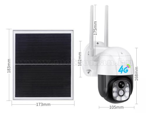 Napelemes 4G IP kamera, mobilnetes SIM kártyás kültéri biztonsági kamera MTVC9-2MP-4G-PTZ-SOLAR V380PRO