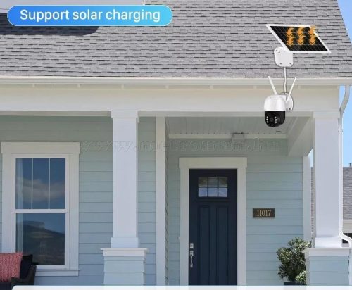 Napelemes 4G IP kamera, mobilnetes SIM kártyás kültéri biztonsági kamera MTVC9-2MP-4G-PTZ-SOLAR V380PRO