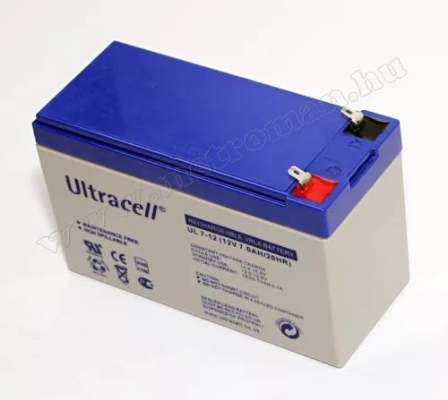Zselés akkumulátor, Ultracell 12 V - 7  Ah