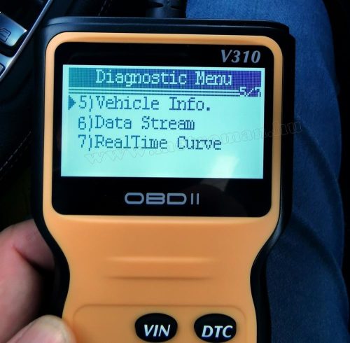 Kézi OBD2 autó diagnosztika műszer, hibakód olvasó V310