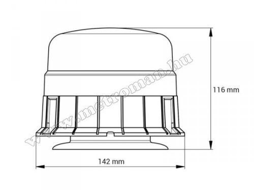 Megkülönböztető jelzés,  nagyteljesítményű LED villogó, narancs sárga, WAR11M 12/24V E9