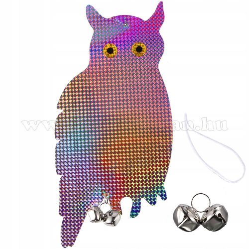 Fényvisszaverős Bagoly alakú hologram madárriasztó, galamb seregély riasztó  