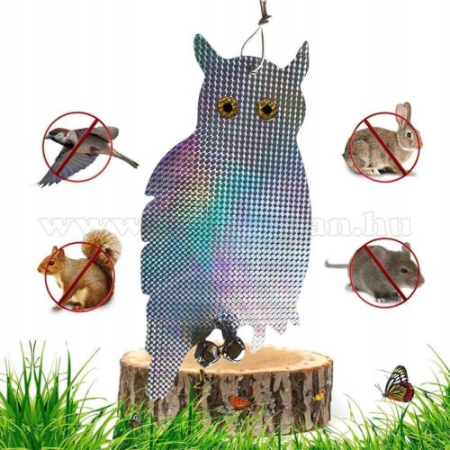 Fényvisszaverős Bagoly alakú hologram madárriasztó, galamb seregély riasztó  