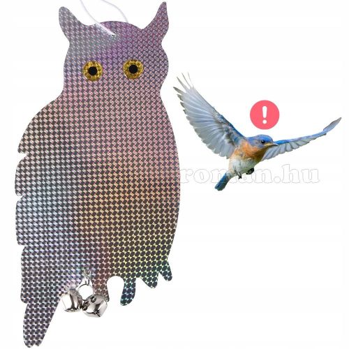 Fényvisszaverős Bagoly alakú hologram madárriasztó, galamb seregély riasztó  