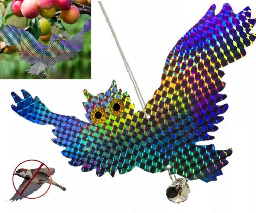 Fényvisszaverős repülő Bagoly alakú hologram madárriasztó, galamb seregély riasztó  