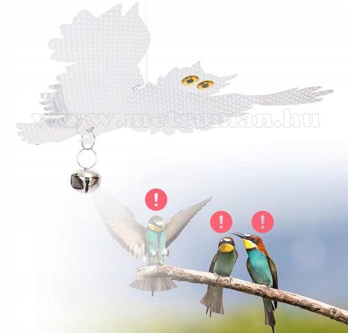 Fényvisszaverős repülő Bagoly alakú hologram madárriasztó, galamb seregély riasztó  