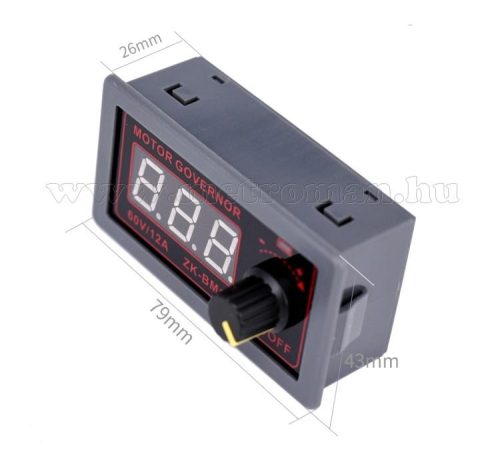 DC motor fordulatszám szabályzó DC 9-60 Volt 500 Watt MZK-BMG-PWM