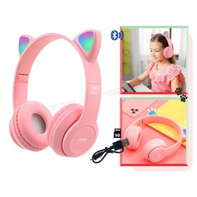   Vezeték nélküli Bluetooth fejhallgató cicafüles rózsaszín MZS7CRGB