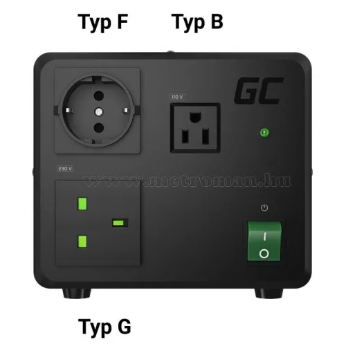 Feszültség átalakító konverter 230V/110V 800/1000W GreenCell NV02-110V