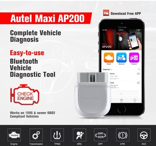 Autel AP200 OBD2 hibakód olvasó és törlő autódiagnosztikai interface
