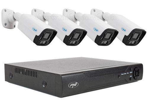 Nagy felbontású 4 kamerás  biztonsági IP megfigyelő kamera rendszer PNI716-IP125-4X5MP