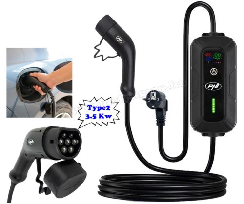 Otthoni elektromos autó töltő Type2 3,5Kw 8-16A PNI KW3-EV