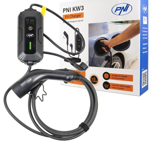 Otthoni elektromos autó töltő Type2 3,5Kw 8-16A PNI KW3-EV
