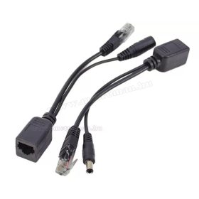 POE tápfeladó adapter kábel szett IP kamerákhoz POE-RJ12