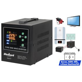   Szinusz inverter és UPS szünetmentes tápegység SINUS POWER-800-LFP4