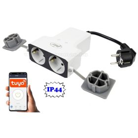   Dupla kültéri Wifi okos konnektor és fogyasztásmérő SafeHome PT840S-WIFI TuyaSmart