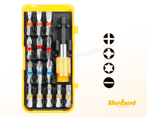 Rebel 15 részes mágneses Bit fej készlet RB1112