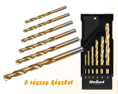 6 részes fémfúró készlet HSS Rebel RB1122