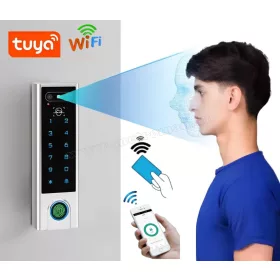   Arcfelismerő ujjlenyomat olvasós kódos kártyás beléptető TuyaSmart WIFI távirányítással RFID-MF3-WIFI-PRO-FPV