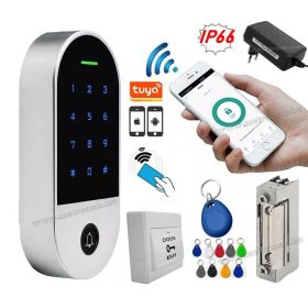   Komplett Kódos Kártyás és Bluetooth Tuya APP beléptető szett mágneszárral RFID-TUYA-V4-BT-EX