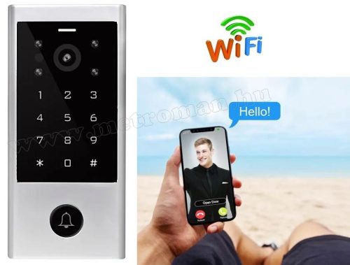 Android, iOS Okos IP Wifi kaputelefon és kártyás beléptető RFID-V1-WIFI TuyaSmart