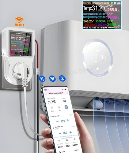 Okos termosztát dugalj – WiFi termosztát konnektor, fogyasztásmérővel S1-WIFI-TuyaSmart