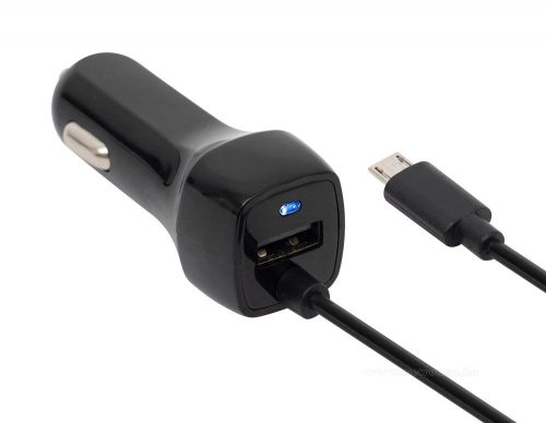 Autós szivargyújtós USB és mikroUSB töltő SAU24MU