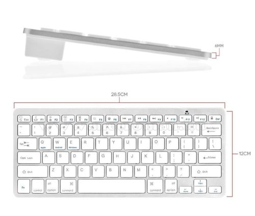 Vékony kivitelű, hordozható Bluetooth vezeték nélküli billentyűzet SLIM-BT4