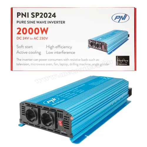 Feszültségátalakító, Szinusz inverter 24/230V 2000 Watt SP2000W-24V SINUS