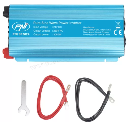 Feszültségátalakító, nagy teljesítményű Szinusz inverter 24/230V 3000 Watt SP3000W-24V SINUS