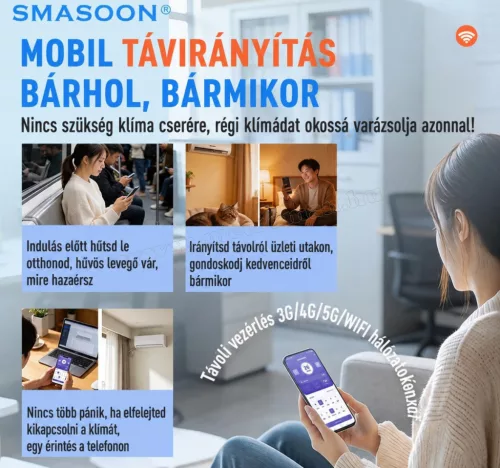 Klíma okosító Univerzális Wifi klíma távirányító Smasoon SR-80E-WIFI SMART RemoAC