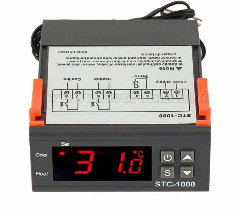 Univerzális termosztát hőmérsékletkapcsoló fűtéshez és hűtéshez STC-1000 230V