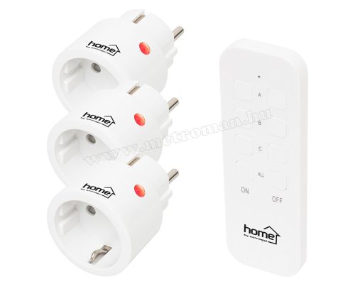 Távirányítós hálózati aljzat, konnektor szett, 3 db-os TH2313