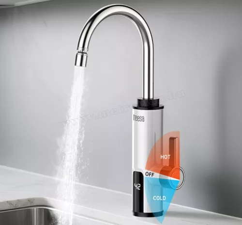 Átfolyós vízmelegítő csaptelep LED kijelzővel Teesa 4108-LED 3000W Fehér