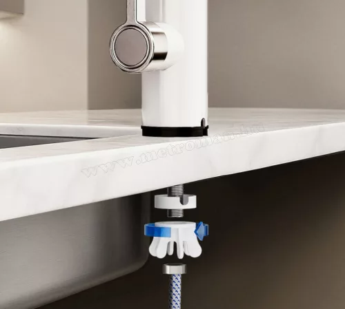 Átfolyós vízmelegítő csaptelep LED kijelzővel Teesa 4108-LED 3000W Fehér