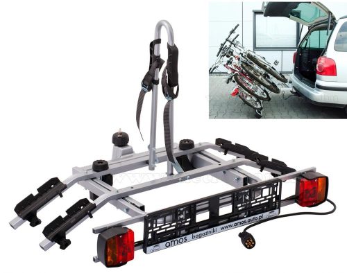 Autós kerékpártartó, kerékpárszállító vonóhorogra, Dönthető Amos Tytan Plus2 7PIN