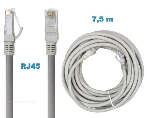 Szerelt UTP CAT6e kábel IP kamerákhoz és hálózatokhoz 7.5 méter U0675-UTP-7.5M
