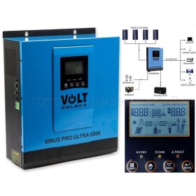   Szinusz napelem inverter, feszültség átalakító SINUS PRO ULTRA 6000 24/230V (3000/6000W) + 60A MPPT